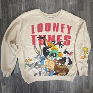 Looney Tunes Cartoon Characters Graphic Crewneck Sweatshirt Warner Bros
